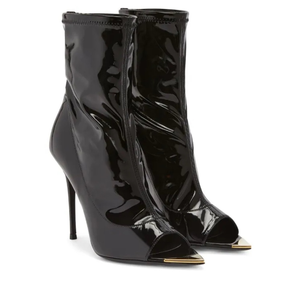 Giuseppe Zanotti Black Patent Leather Heeled Boots